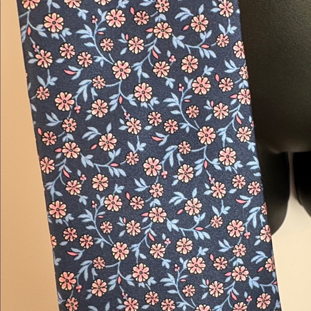 Burma Bibas Made in Italy Silk Blue Pink Floral Necktie Tie - Picture 9 of 13